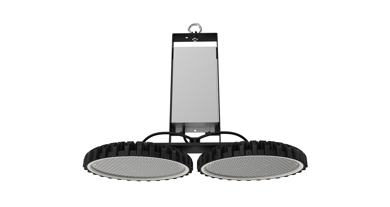 400W LED high bay fitting on white background