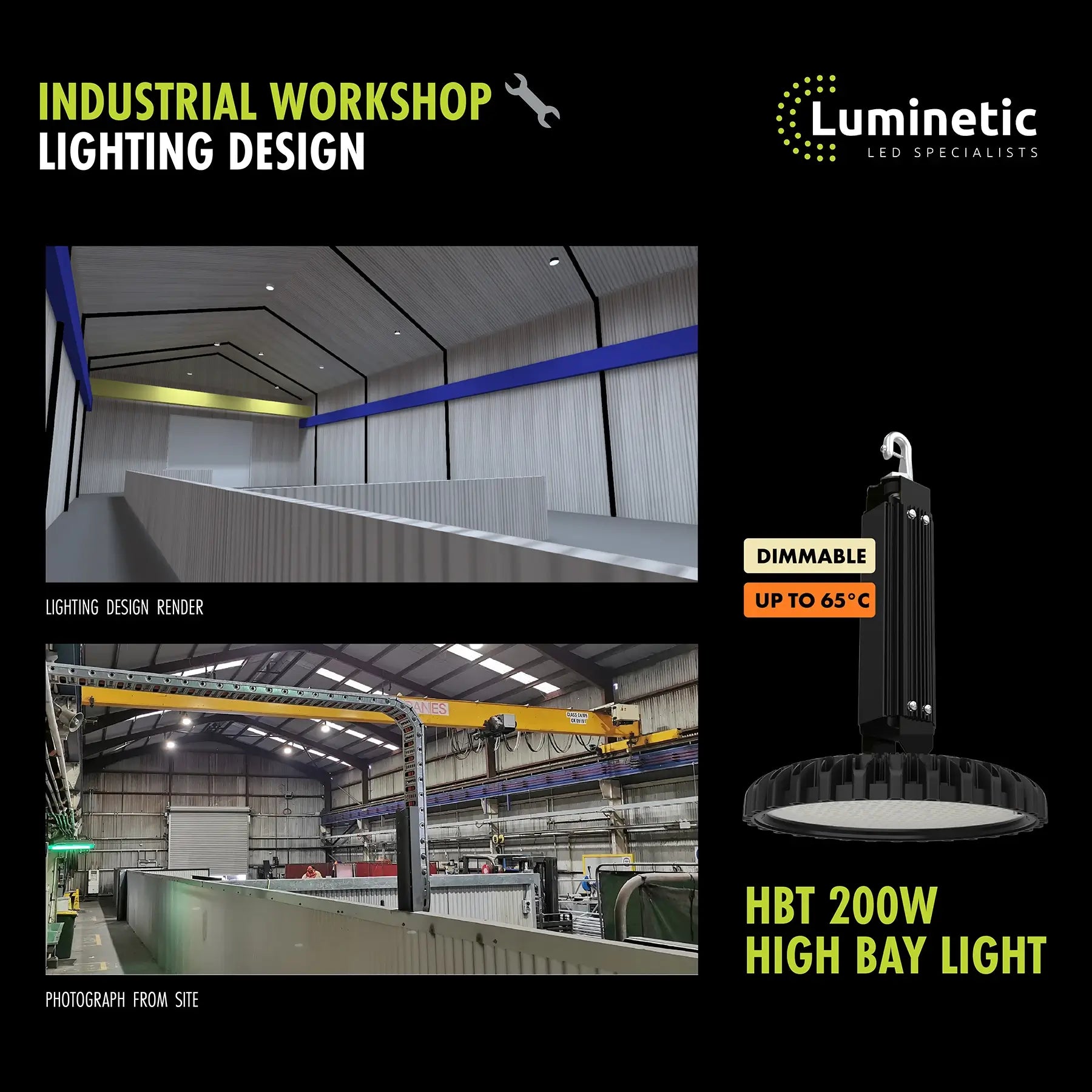 Lighting design for industrial workshop