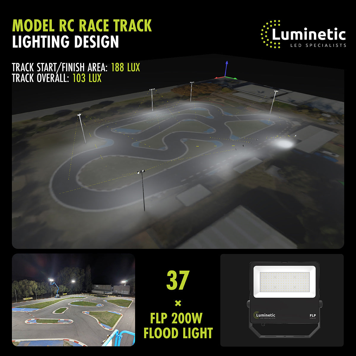 Lighting design for remote-control race track
